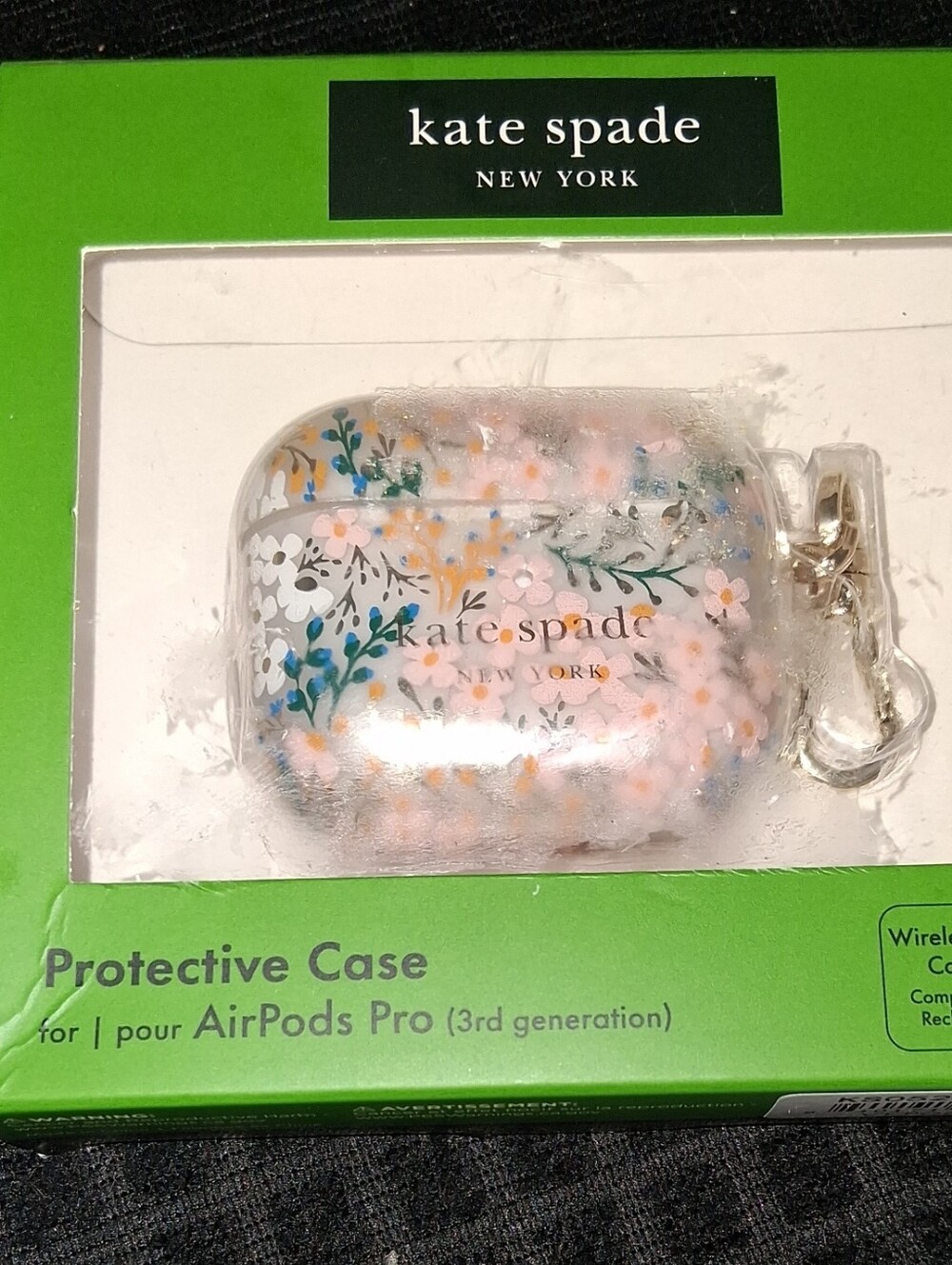 kate spade Clear Floral AirPods Pro Case with Pink and Blue Accents